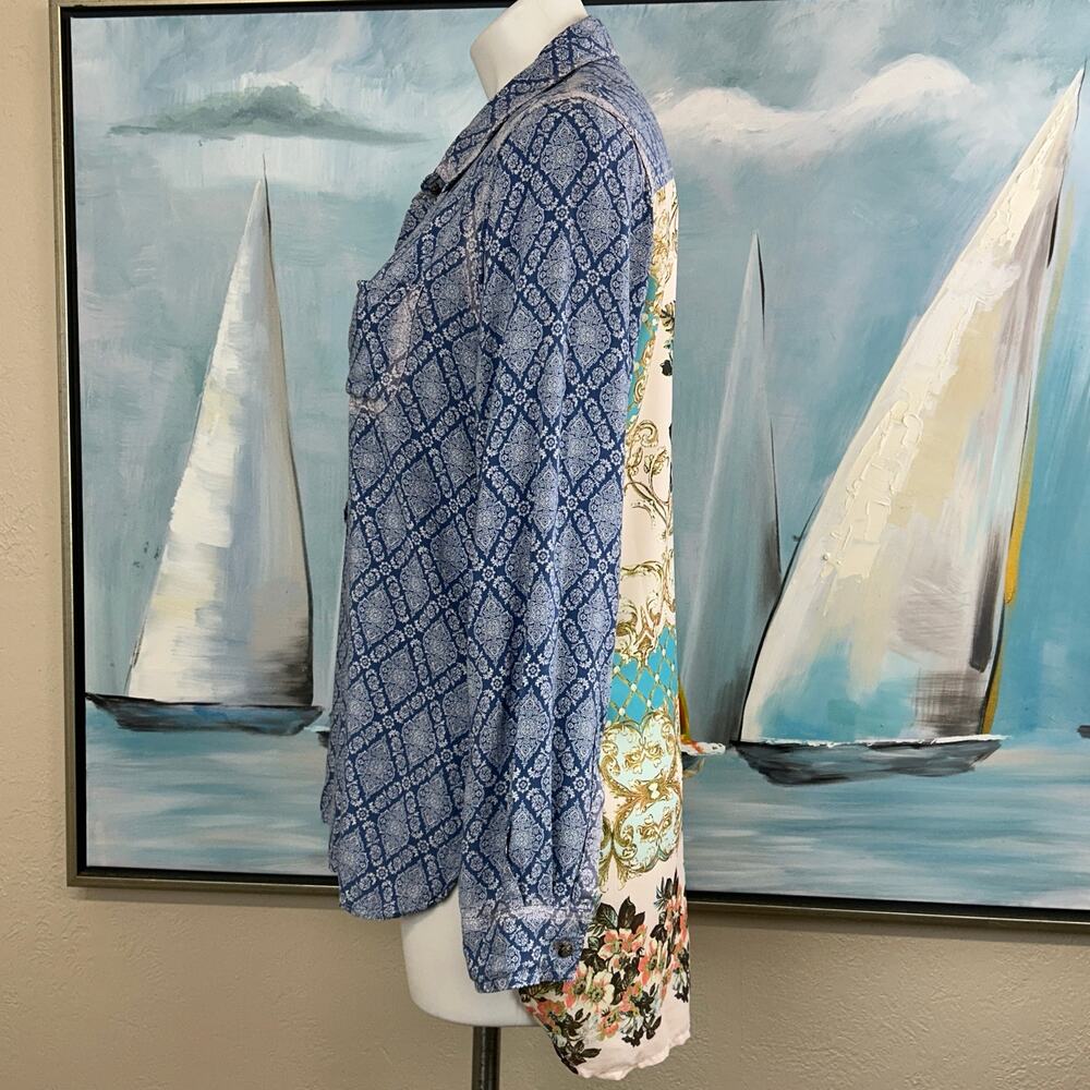 Aratta Silent Journey Button Down Blouse size med - Picture 5 of 9